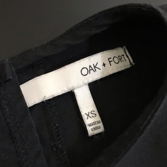OAK + FORT Black Boxy Fit Shirt With High Side Slits - Picture 9 of 13